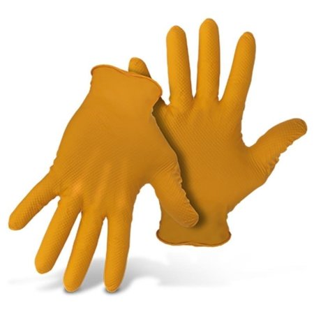 GRIPPAZ Nitrile Disposable Gloves, 6 mil Palm, Nitrile, XL, Orange G21081-XL50